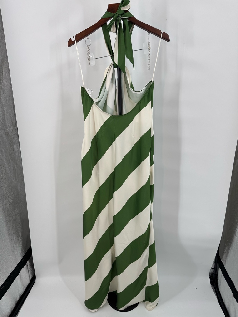Ronny Kobo Collection Green and White Strapless Knot Maxi Dress - Picture 7 of 8